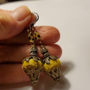 Elegant Yellow and Gold Drop Earrings
